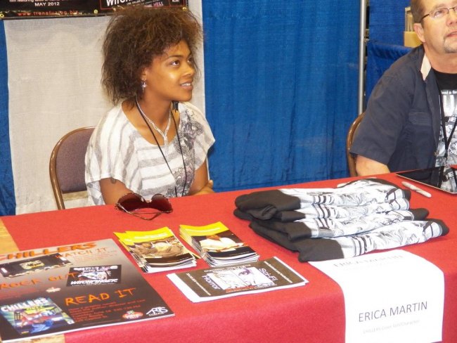 Erica Martin model for the lead character in the "Chillers" graphic novel story, 'Ghoulas. Erica Martin model for the lead character in the "Chillers" graphic novel story, 'Ghoulas.