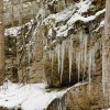 
Icicles hung from many of the cliffs in the area.