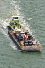 Galveston Bay Oil Spill: Texas City "Y" Response Unified Command An equipment barge near Matagorda Island