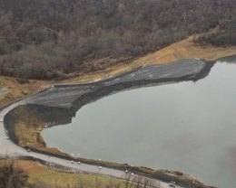 Pipe Break Causes ‘Significant Spill’ Of Coal Slurry Into West Virginia Waterway A West Virginia coal slurry impoundment that collapsed in 2012.