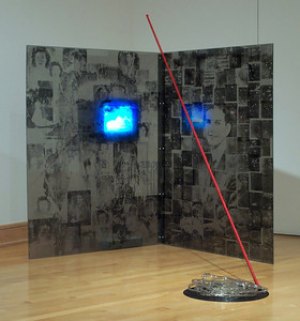 Gallery 842 to feature exhibit by artist Kaz McCue beginning Friday "Forget" (installation with found objects, fake fur, panels with Xerox transfers and screen printing, video; 2004) is a work by artist Kaz McCue, whose work will be on display at Gallery 842 March 1 through April 5.