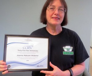 Widener recognized for 35 years of CCRN certification Widener recognized for 35 years of CCRN certification