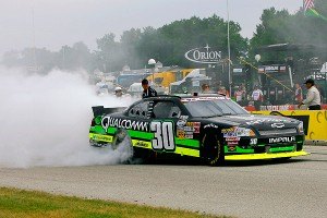 ROAD AMERICA: Piquet Becomes First Brazilian to Win NASCAR National Series Race Nelson Piquet Jr. does a burnout after winning at Road America on Saturday, June 23, 2012