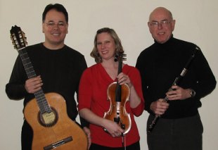 Chamber music program to feature guitar, violin and flute Feb. 13 Guitarist Dr. Julio Ribeiro Alves (left) will be joined by his wife, violinist Kristen Alves (center), and fellow faculty member, flutist Dr. Wendell Dobbs, in a program of chamber music at 8 p.m. Feb. 13 in Marshall University's Smith Music Hall.