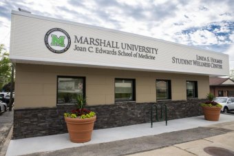 Marshall School of Medicine opens new medical student wellness center The new Linda S. Holmes Student Wellness Center located at 1321 Hal Greer Blvd. in Huntington provides study, relaxation and meeting space for students at the Marshall University Joan C. Edwards School of Medicine.