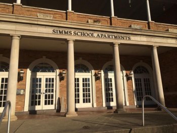 BREAKING ... Partial Roof Collapse at Simms School Apartments BREAKING ... Partial Roof Collapse at Simms School Apartments
