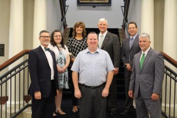 Foundation recognizes nine at annual service luncheon In the front row are Scott Anderson, Griffin Talbott and Matt Hayes. In the back row are Donna Eastham, Pam Nibert, Dr. Ron Area and Rick Robinson.