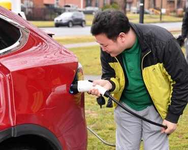 Electric car charging station now available on Huntington campus Electric car charging station now available on Huntington campus