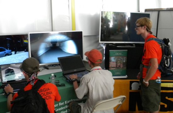 Marshall University Gives Scouts Look at Visual Technologies Scouts try their hand at navigating the virtual coal mine developed by Marshall University's Center for Environmental, Geotechnical and Applied Sciences for use in mine emergency response training.