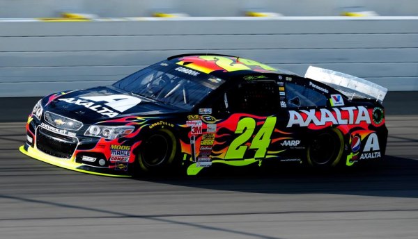Soaring Lap Earns Jeff Gordon Sprint Cup Pole At Michigan Jeff Gordon, driver of the #24 Axalta Chevrolet, qualifies for the NASCAR Sprint Cup Series Pure Michigan 400 at Michigan International Speedway on August 15, 2014 in Brooklyn, Michigan.