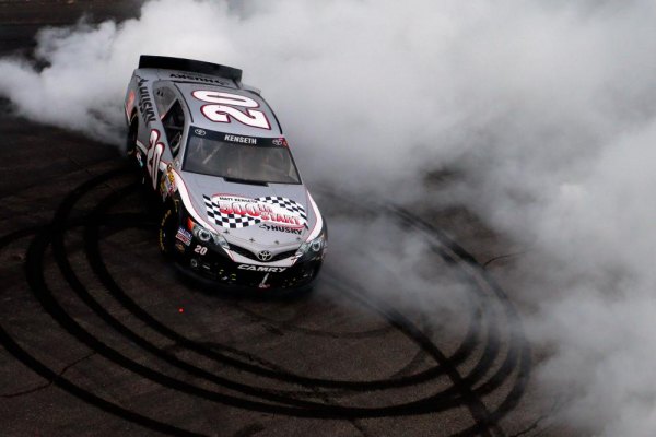 NASCAR: Kenseth doubles up with Chase race win at New Hampshire Matt Kenseth, driver of the #20 Home Depot / Husky Toyota, celebrates with a burnout after winning the NASCAR Sprint Cup Series Sylvania 300 at New Hampshire Motor Speedway on September 22, 2013 in Loudon, New Hampshire.