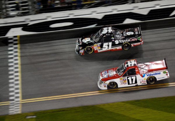 Kyle Busch nips Timothy Peters for Truck Series win at Daytona Kyle Busch, driver of the #51 ToyotaCare Toyota, leads Timothy Peters, driver of the #17 Valvoline Toyota, to the finishline to win the Camping World Truck Series NextEra Energy Resources 250 at Daytona International Speedway on February 21, 2014.