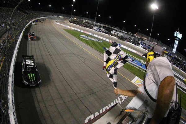 Kyle Busch leads every lap in dominating Nationwide win at Richmond Kyle Busch, driver of the #54 Monster Energy Toyota, takes the checkered flag to win the NASCAR Nationwide Series Virginia529 College Savings 250 at Richmond International Raceway on September 5, 2014 in Richmond, Virginia.