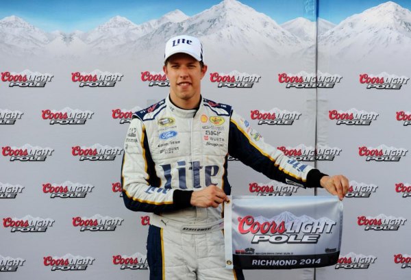 Keselowski wins fourth Sprint Cup pole of the season in Richmond time trials Brad Keselowski, driver of the #2 Miller Lite Ford, poses with the Coors Light Pole Award after qualifying for the pole for the NASCAR Sprint Cup Series Federated Auto Parts 400 at Richmond International Raceway on September 5, 2014 in Richmond, Virginia.
