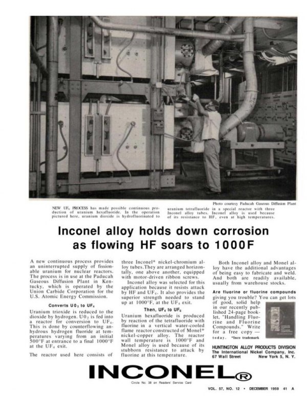 Nuclear Connections with Huntington’s Plant Extend to Nickel Alloys Nuclear Connections with Huntington’s Plant Extend to Nickel Alloys